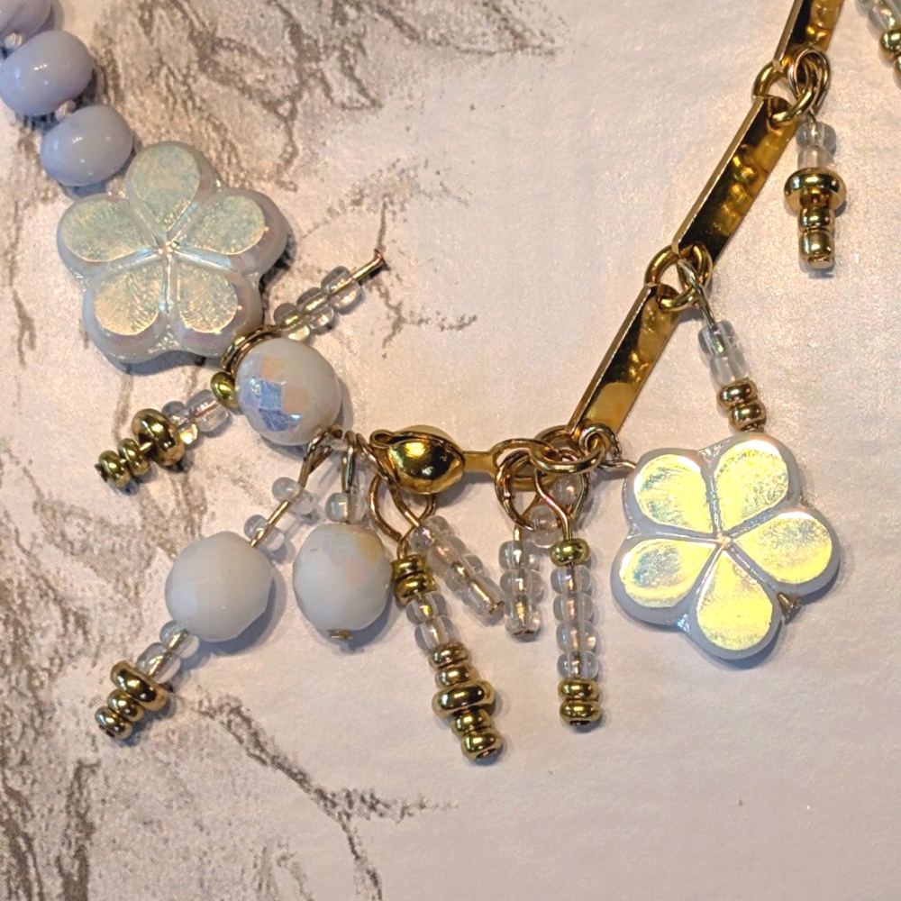Blue Opal, Czech Glass, And Gold-Plated Bead Necklace - Picture 8 of 13